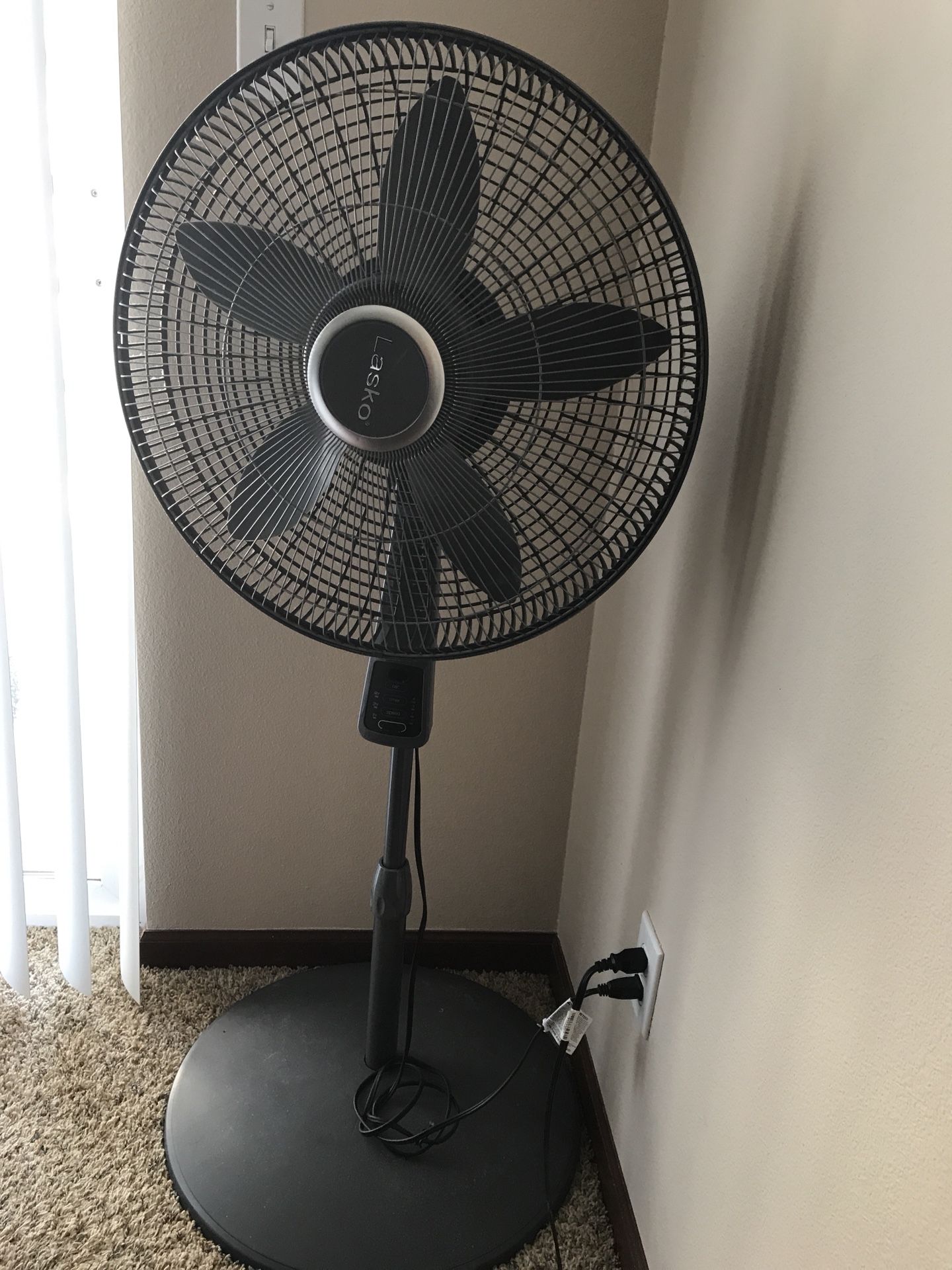 ‘Lasko’ adjustable pedestal fan with remote for Sale in Johnston, IA