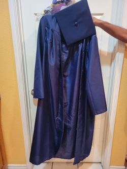 Allen High School graduation gown with cap