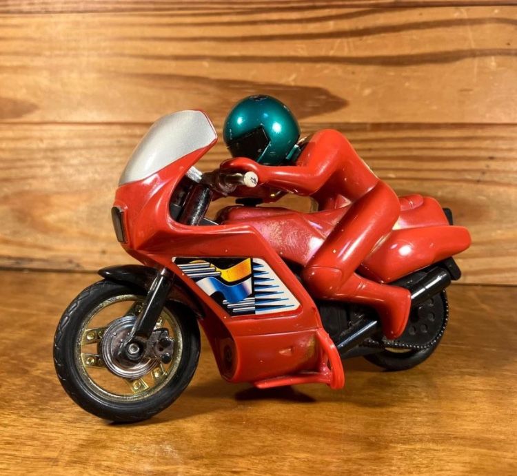 Vintage Plastic Red BMW Motorcycle Sino Toys Action Figure Toy