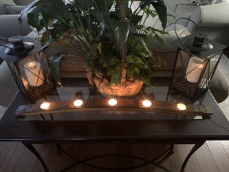 Bourbon barrel stave candle holder