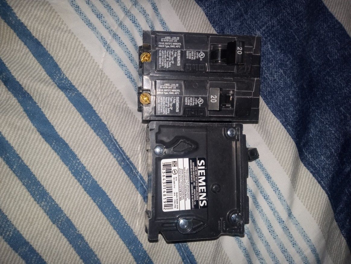 Siemens 20a Single Pole Breakers