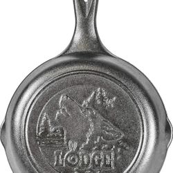 BRAND NEW Lodge Wildlife Series-6.5" Cast Iron Skillet with Wolf Scene, Black 