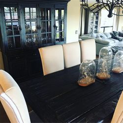 Brown Dining Table Antique Door Seats 8-10 