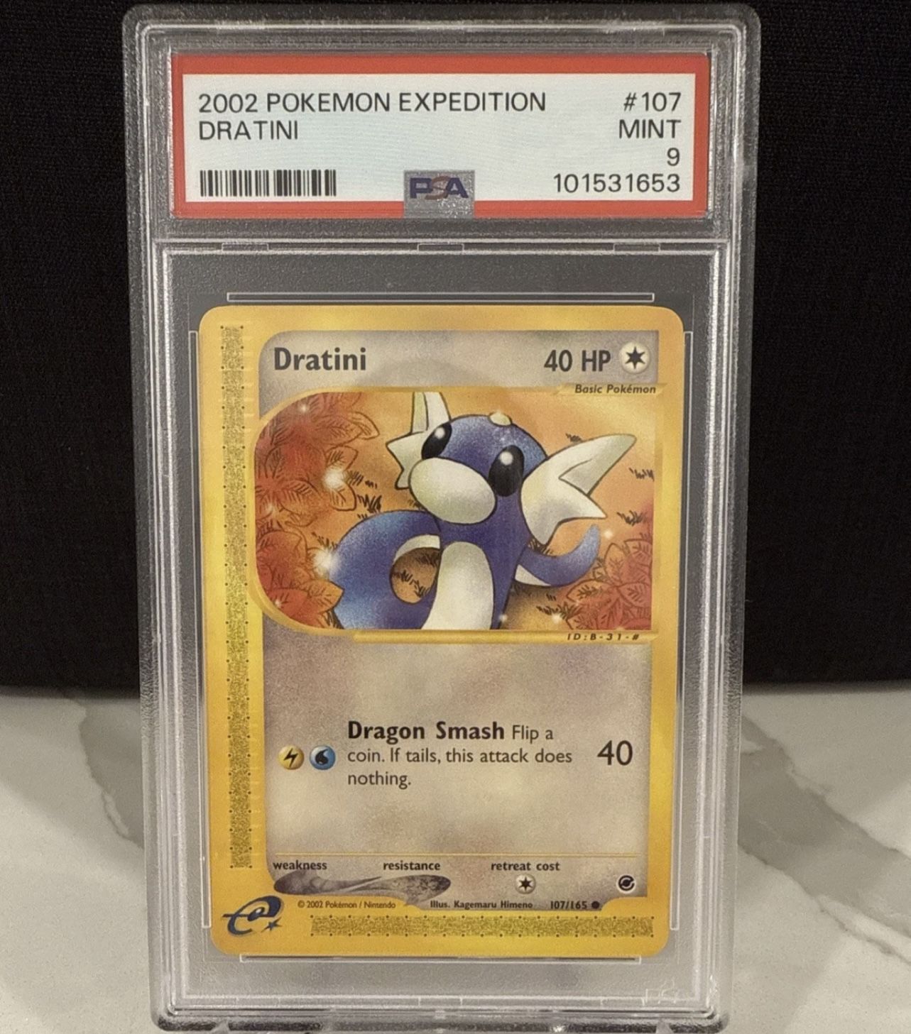 2002 Pokemon Expedition Dratini #107 PSA 9