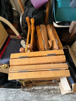 3 folding wooden set chairs