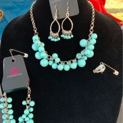 Necklace, earrings, bracelet and ring set