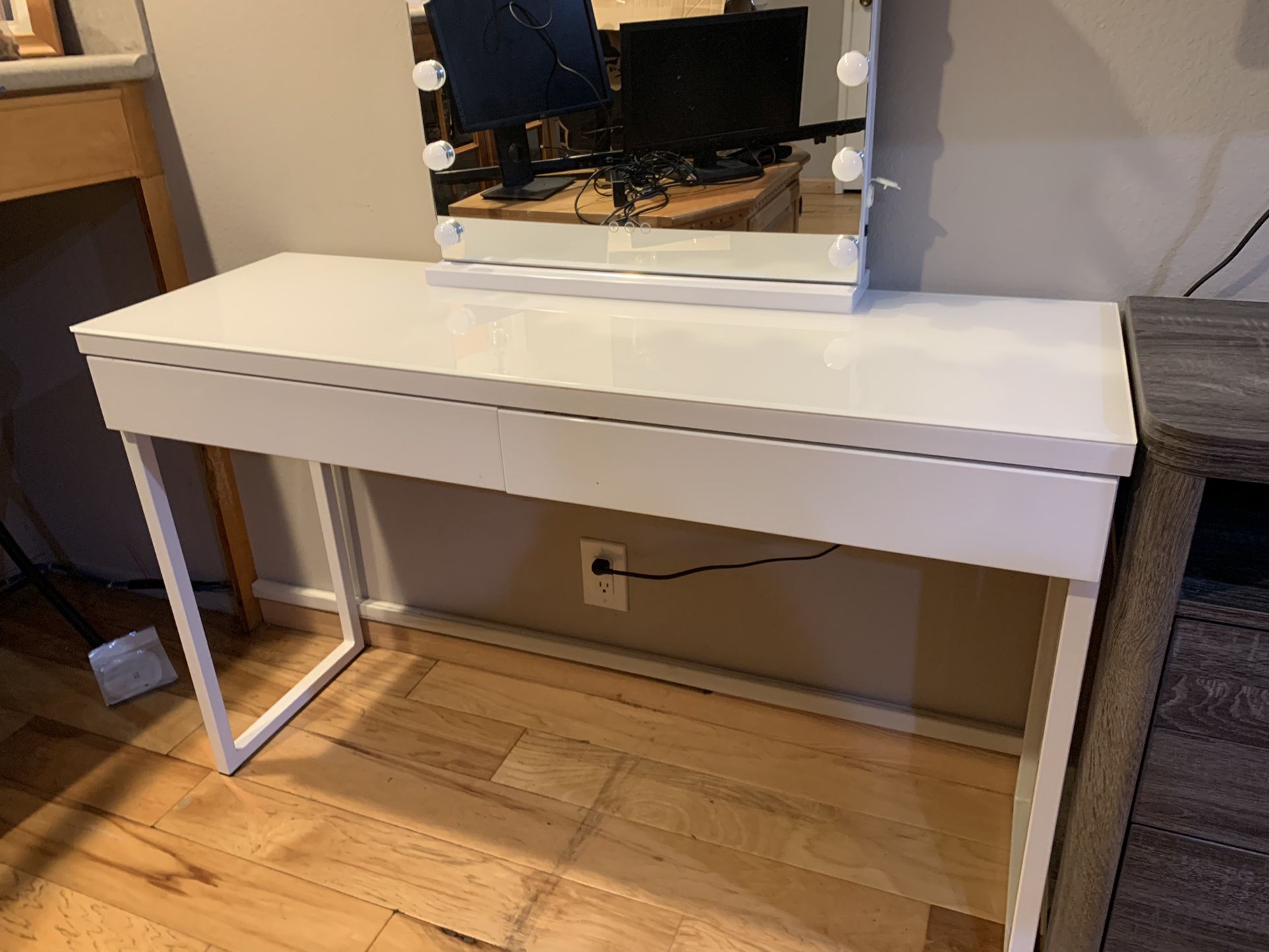 White Ikea Desk / Vanity 