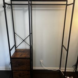 Vintage Style 2-Drawer Closet Rack 