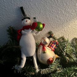 Two Adorable Snowman Christmas Ornaments!