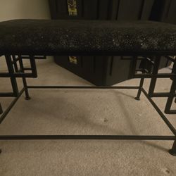 Black Bench With Small Silver Specks 