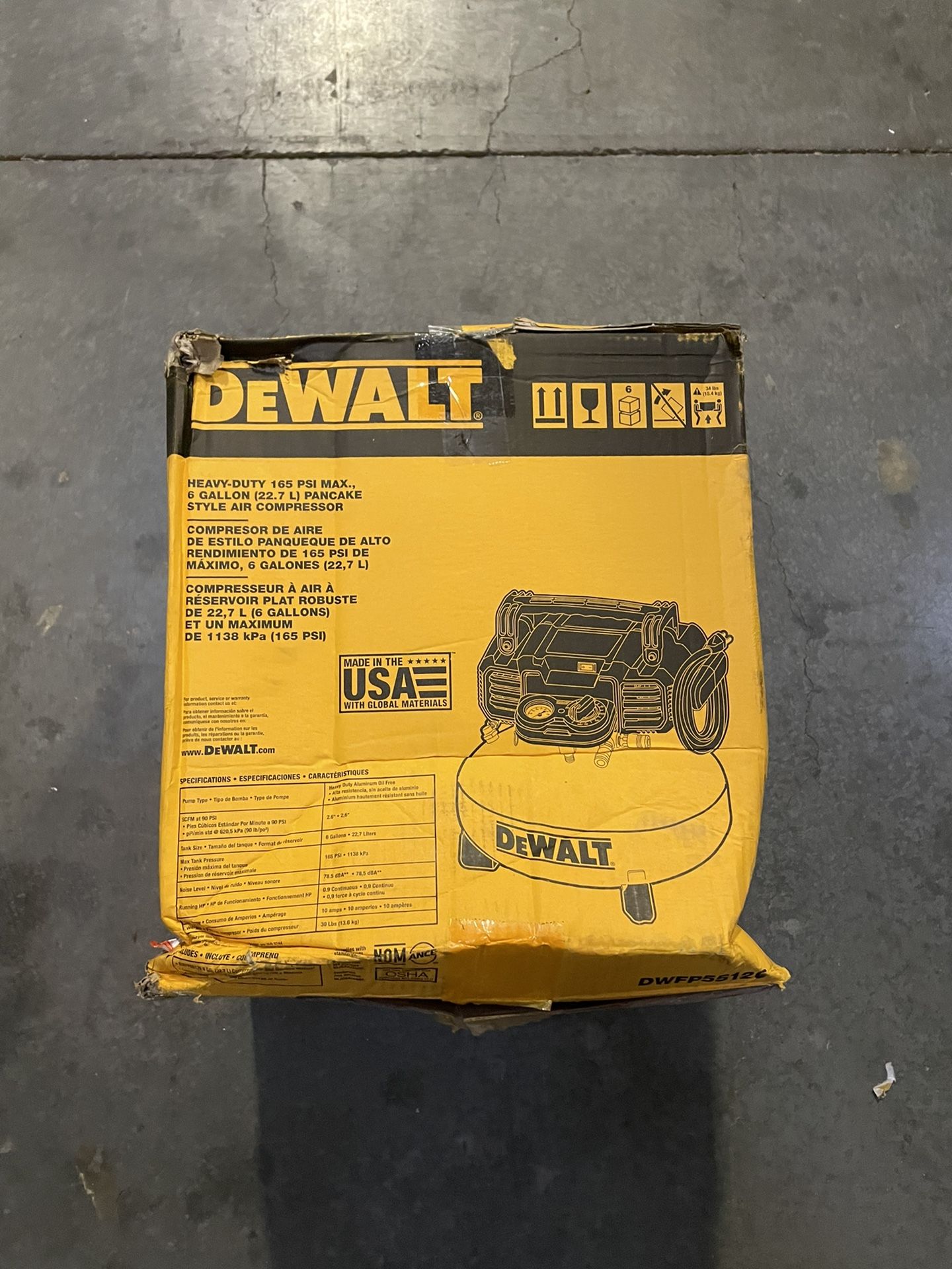 DEWALT Pancake Air Compressor, 6 Gallon, 165 PSI (DWFP55126) for Sale