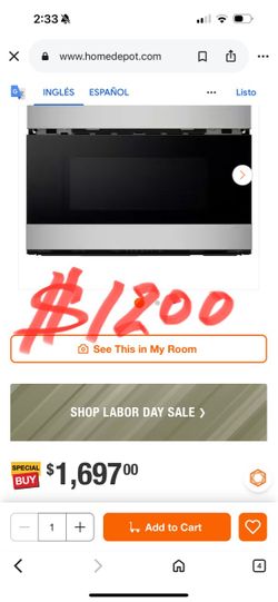 Day Shop Sharp 24 in. 1.2 cu. ft. Smart Built-In Microwave Drawer with Concealed Controls and Easy Wave Open in Stainless Steel