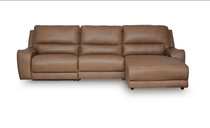 Silverbrooke 3-Piece Leather Dual Power Reclining Modular Sectional with Chaise