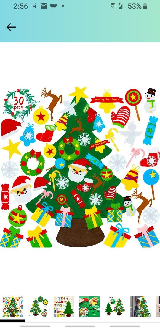 ToyerBee Felt Christmas Tree for Toddlers, Kids Wall Christmas Tree Craft Decorations, 3.5 FT DIY Hanging Felt Tree with 29 Pcs Ornaments for New Year