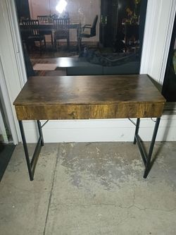 Industrial Wood and Metal Writing Desk