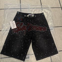 VALLEY Play Dreams Rhinestone Denim Jorts/Shorts