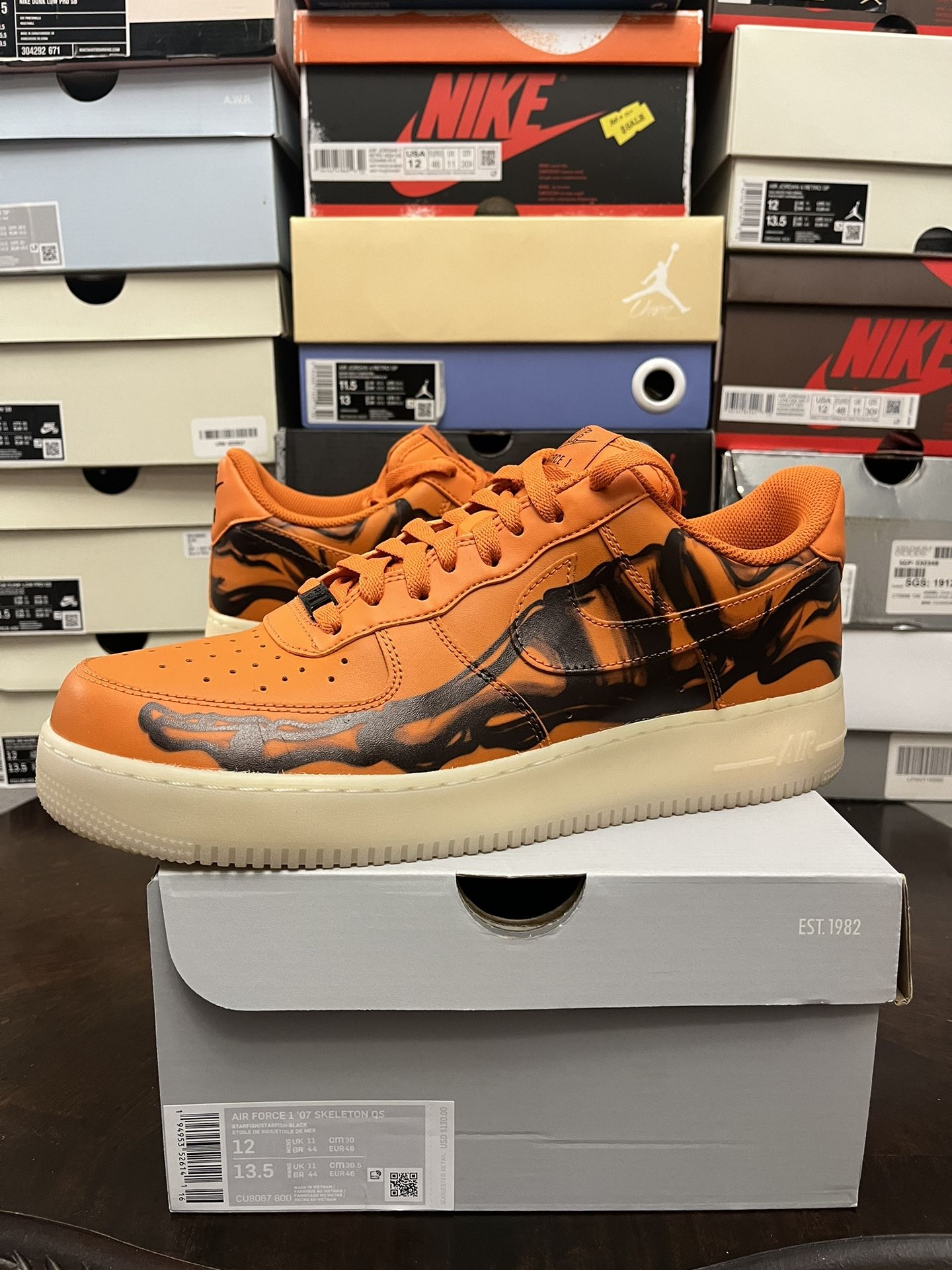 Nike Air Force Orange Skeleton