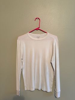 Old Navy White Waffle Knit Long Sleeve Shirt