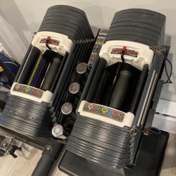 Powerblock THE BLOCK Adjustable Dumbbells - 5 To 90 Lbs Includes Stand