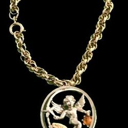 Vintage Coro Cherub Bracelet with November birthday stone -

