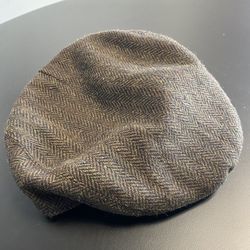 Wilson Leather Beige Flat Cap/Hat