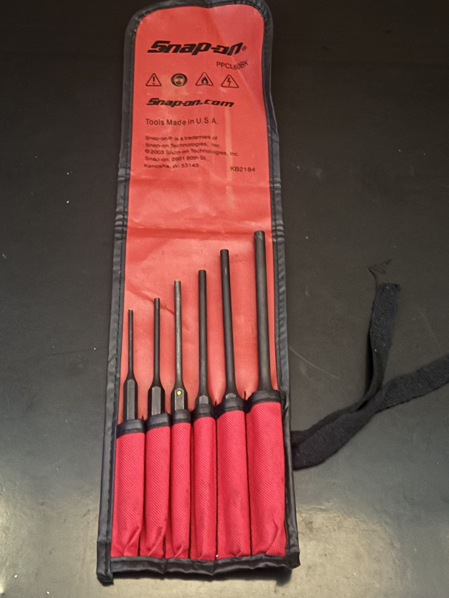 Snap-on Tools 6 pc Long Pin Punch Set