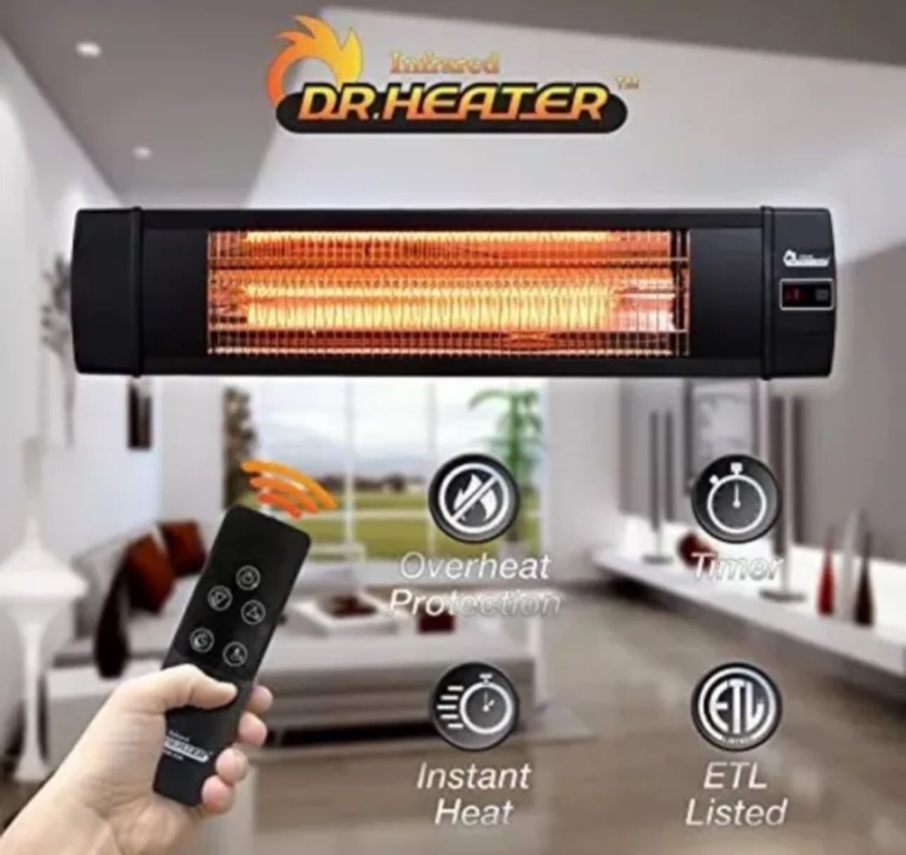 Dr Infrared Heater DR 238 Carbon Infrared Outdoor Heater for Restaurant, Pati...