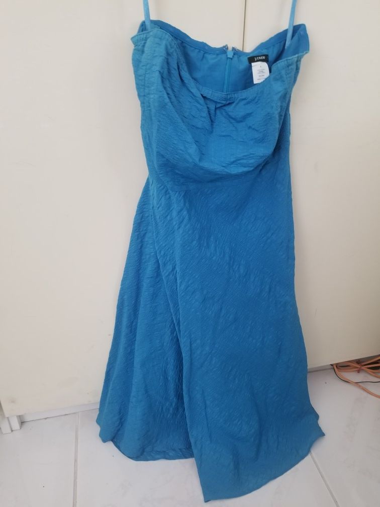 J Crew Strapless Blue dress. Sz 4
