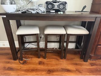 Dark Wood Table + 3 Stools (Looking for Offers)