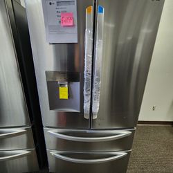 LG 4 DOOR REFRIGERATOR 1199! 1 YEAR WARRANTY INCLUDED