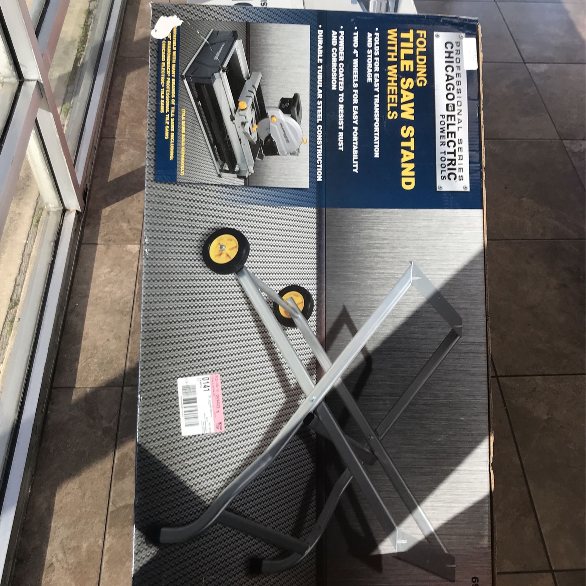 Chicago electric folding tile saw stand with wheels discount