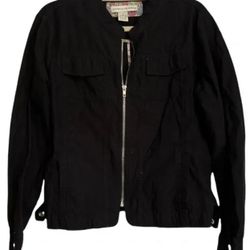 Bamboo Traders Womens Black Cotton Full Zip Jacket Size XL