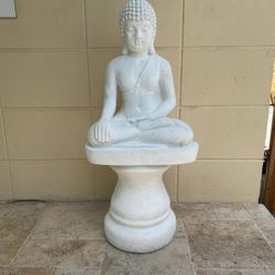Concrete Buddha And Pedestal