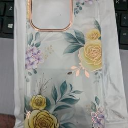 $10 Transparent Case Compatible with iPhone 14 Pro,Watercolor Yellow Rose Non-Yellowing Soft TPU Shockproof Protective Cover,Slim Women Girls Phone Ca