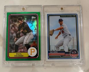 2024 Topps Top Run Stoppers Paul Skenes Green Foil /99 & RC USA Paul Skenes RC