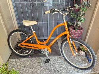 Womens 26" orange electra townie bicycle