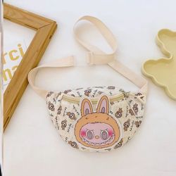 Cartoon Dachshund Pattern Waist Bag Large Capacity Crossbody Pack Purse Casual Outdoor Shoulder Chest
