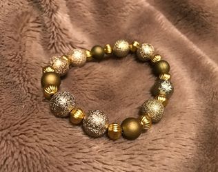 Golden Metallic Bead Bracelet