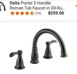 New Delta Porter 2-Handle Deck-Mount Roman Tub Faucet in Oil-Rubbed Bronze. Retails $280 With Taxes!!