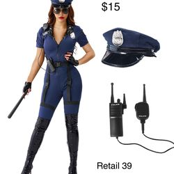Police Officer Cop Women Uniform Costume Large / Traje de Policia Mujer Grande