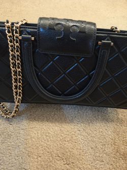 Tory Burch Black Quilted Leather Chain Bag
