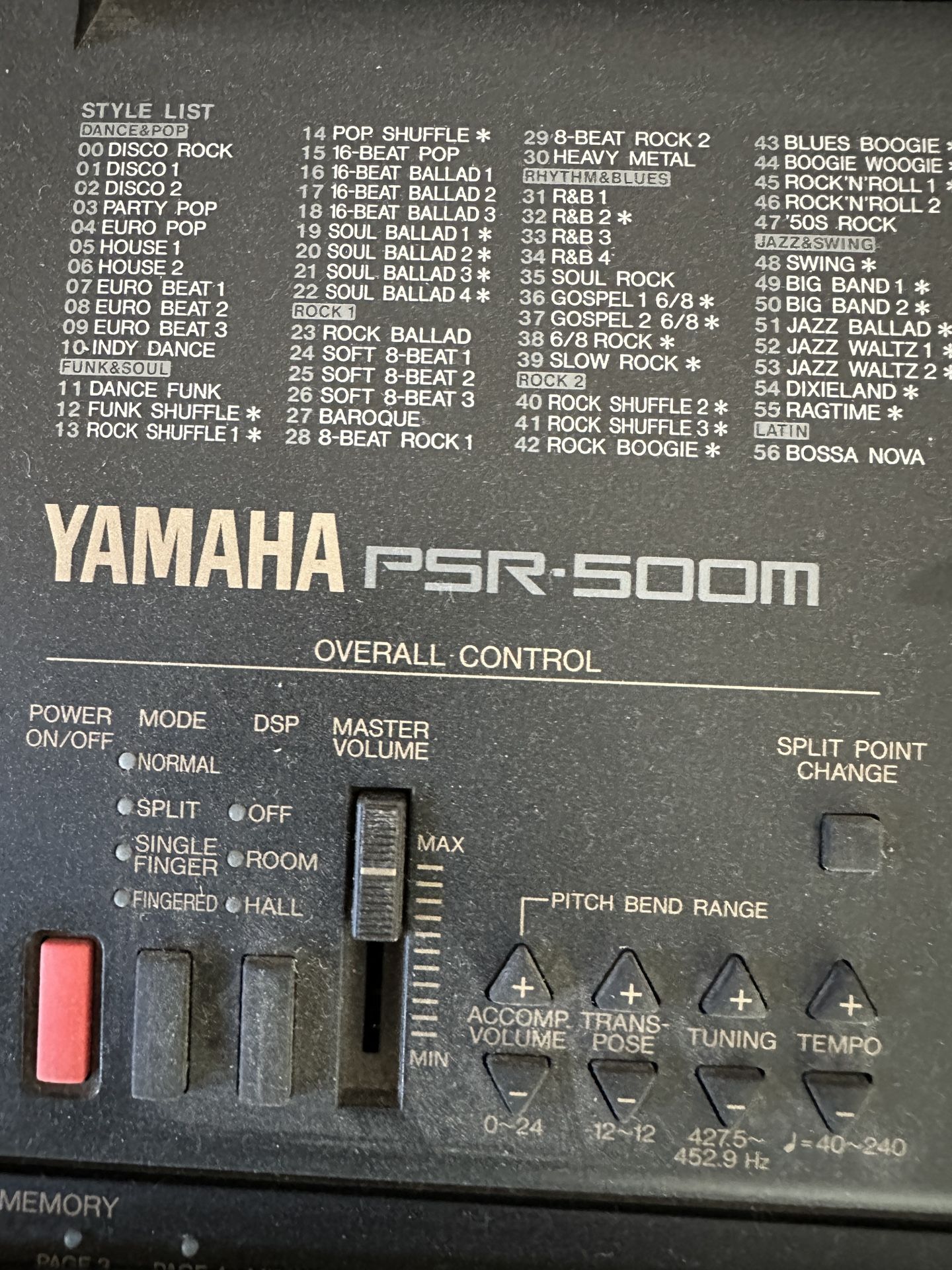 Yamaha Keyboard PSR 500M