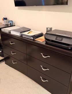 Dark Brown 6-Drawer Double Dresser