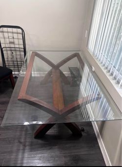 Glass dining table