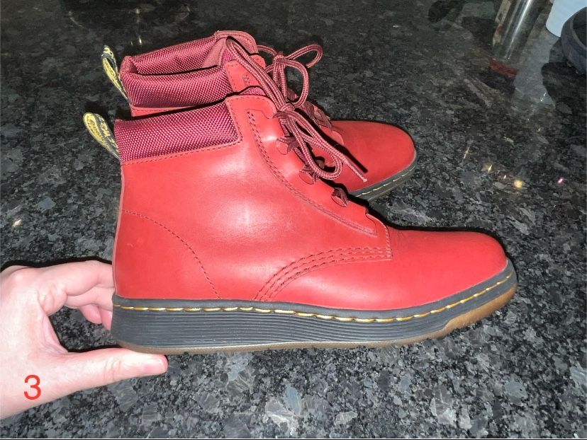 3. Dr. Martens Telkes cherry red never worn 9.0 women $70 ($125 new retail)