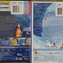 Mulan, Frozen, Pocahontas DVDs