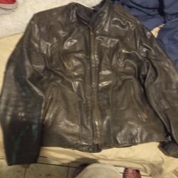 Vintage Handmade Real Leather  X-L Motorcycle Biker Jacket