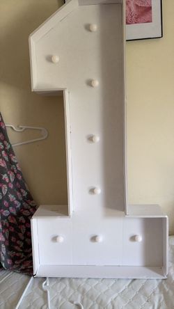 Large White Marquee Number 1 Light