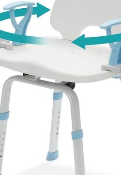 ELENKER Swivel Shower Chair 450 lbs, Heavy Duty Pivoting Bath Chair and Medical Grade Rotating Shower Seat for Inside Shower