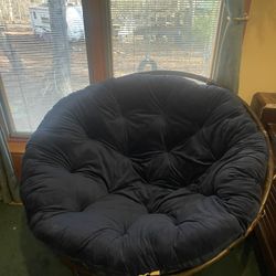 Navy Blue Papasan Chair